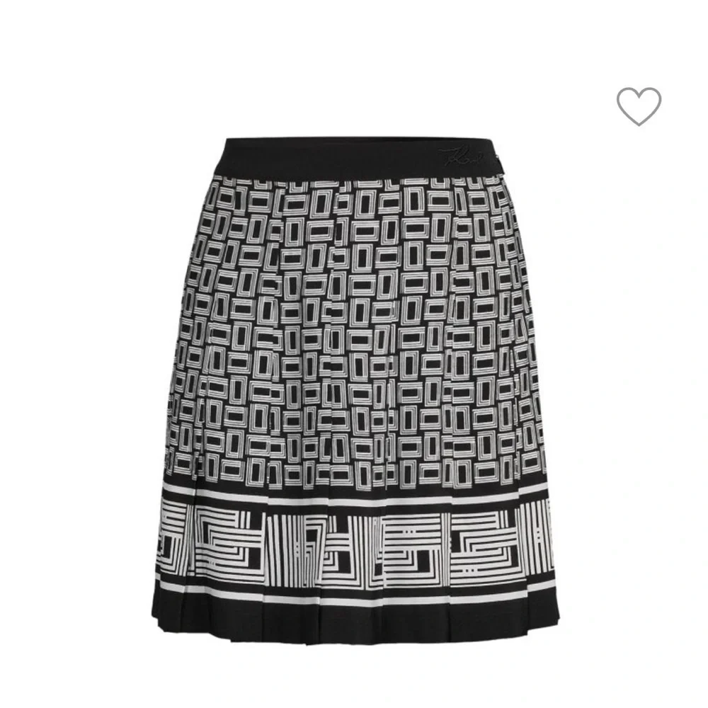 Karl Lagerfeld Black White Geometric Lightweight Pleated Mini Skirt,Women’s Sz 6 - Picture 8 of 16